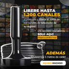 Antena HDTV 4K Universal TV™ UltraHD | +1000 Programas Gratis + Base TT Magnética Regalo 🎁