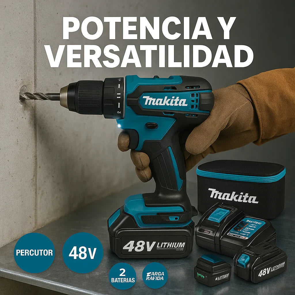 [2X1 OFERTA BLACK FRIDAY] - KIT TALADRO INALÁMBRICO y IMPACTO + 26 ACCESORIOS TT + 2 BATERIAS REGALO